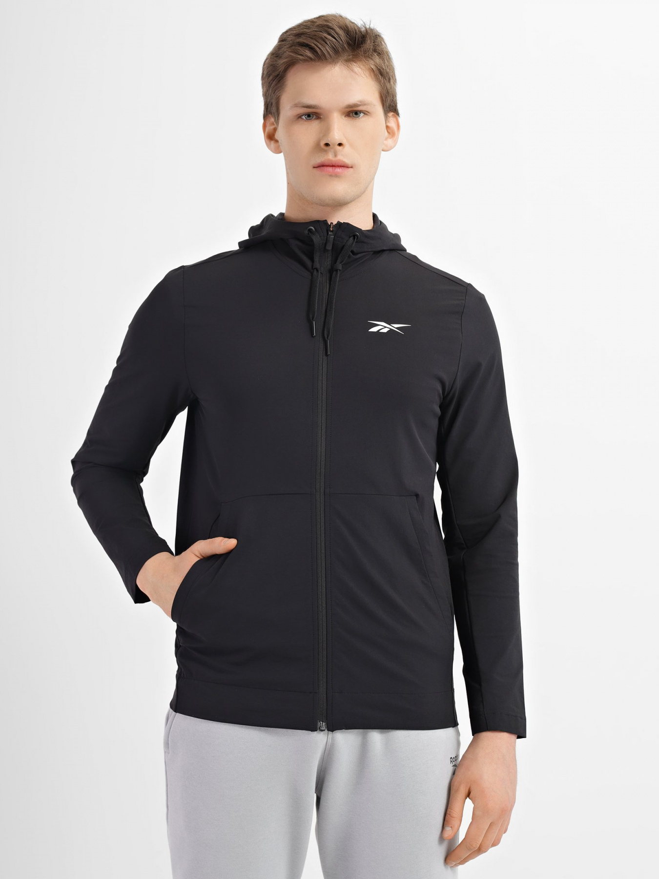 Спортивная кофта Reebok Performance Woven Zip Up модель H44116 Спортивная кофта Reebok Performance Woven Zip Up модель H44116 Фото