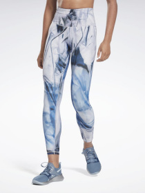 Леггинсы спортивные Reebok Lux Bold High-Waisted Liquid Abyss Print модель H51857 Фото