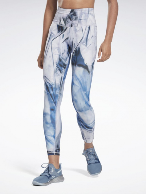 Спортивні леггінси Reebok Lux Bold High-Waisted Liquid Abyss Print модель H51857 Фото