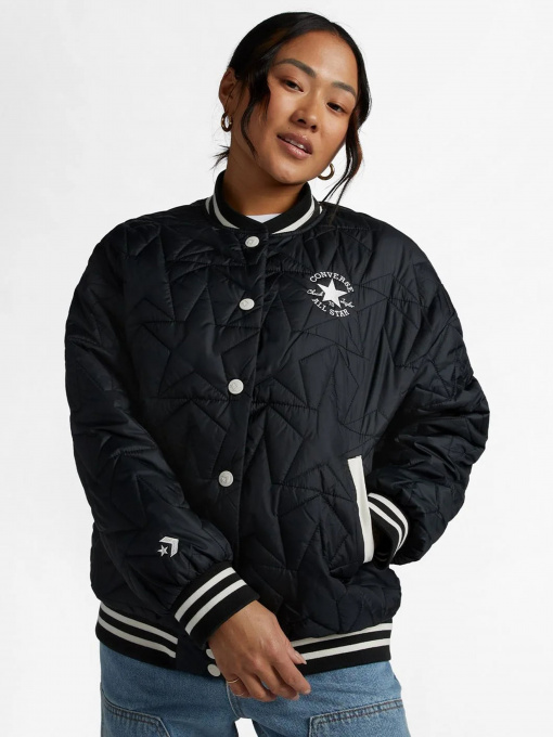 Бомбер CONVERSE Classic Fit Wearers Left Star Chev Emb Fleece модель 10025223-001 Фото