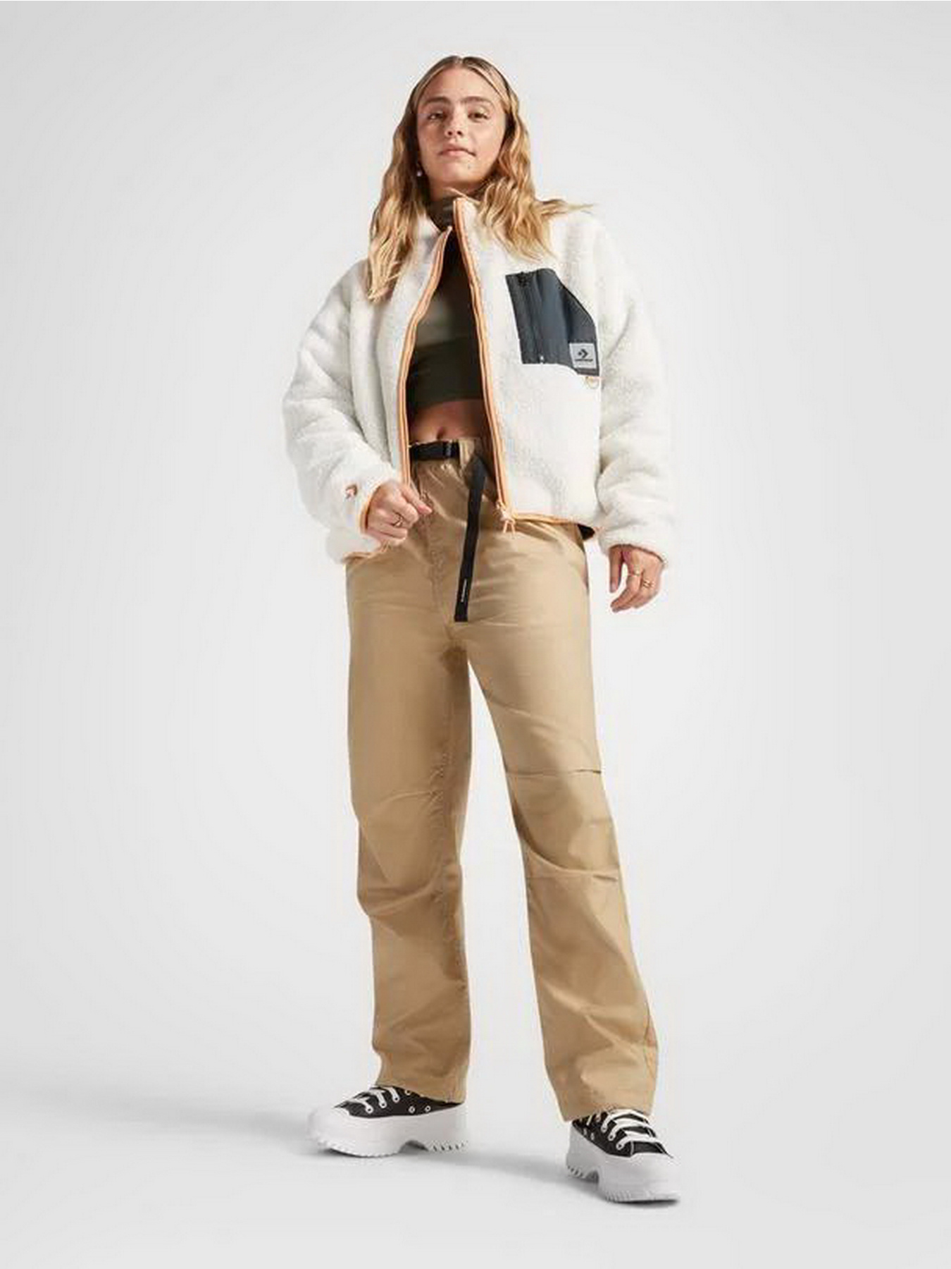 Кофта CONVERSE Reversible Sherpa Fz модель 10025705-001 Фото