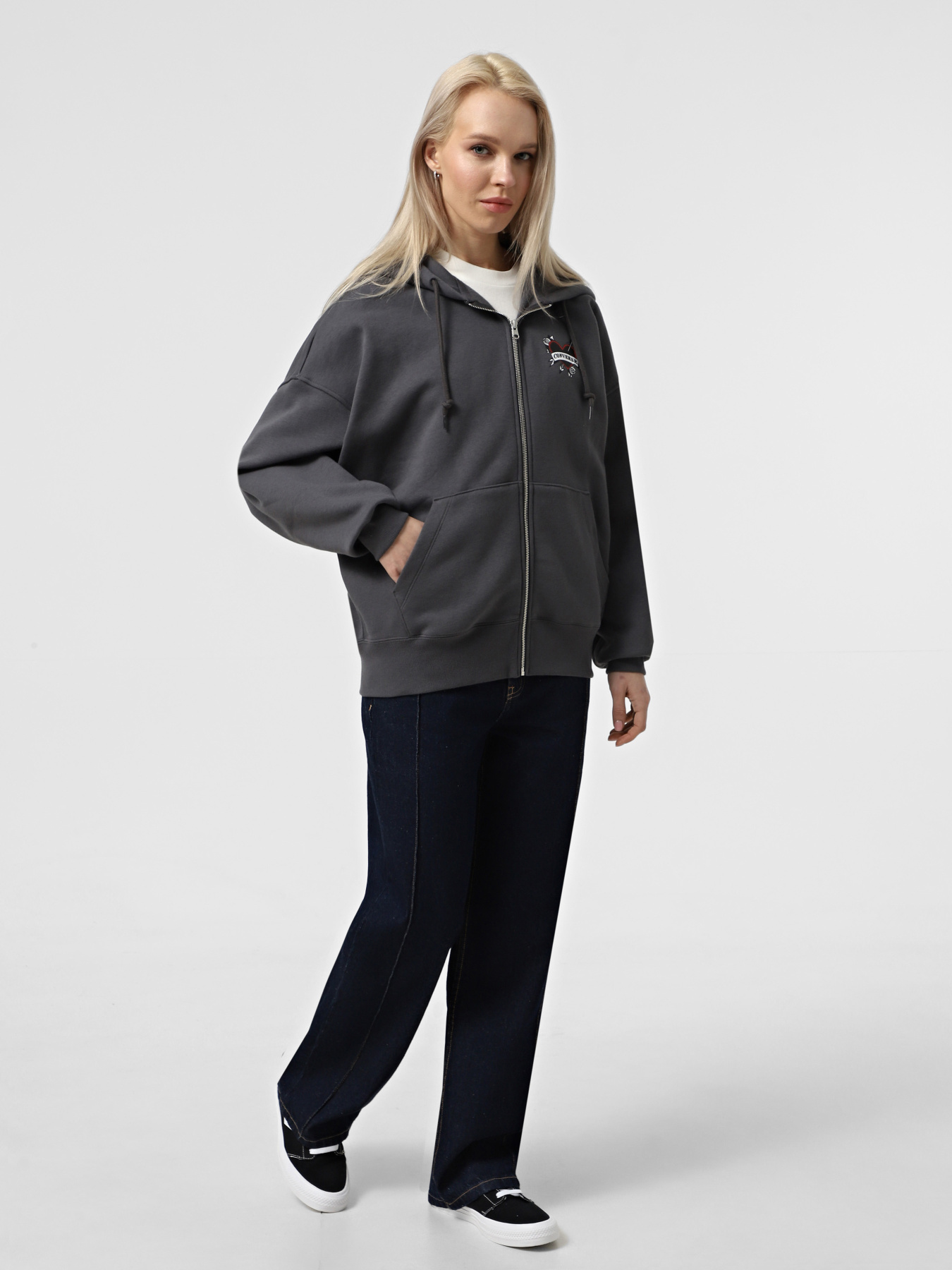 Кофта CONVERSE SKATE GRAPHIC FZ модель 10027617-010 Фото