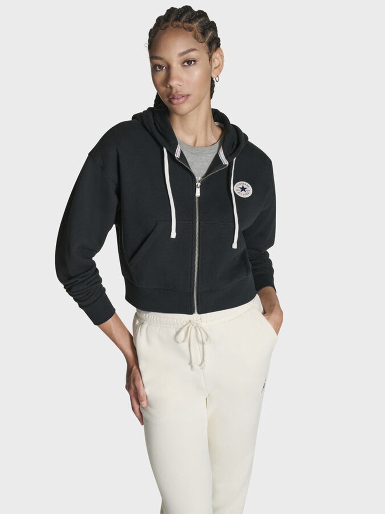 Кофта CONVERSE RETRO CHCK GRAPH FZ модель CVW5J150-BLK Фото