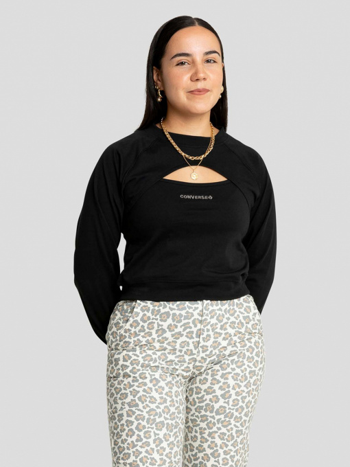 Свитшот CONVERSE Twisted Knits Cut Out Top модель 10022960-001 Фото