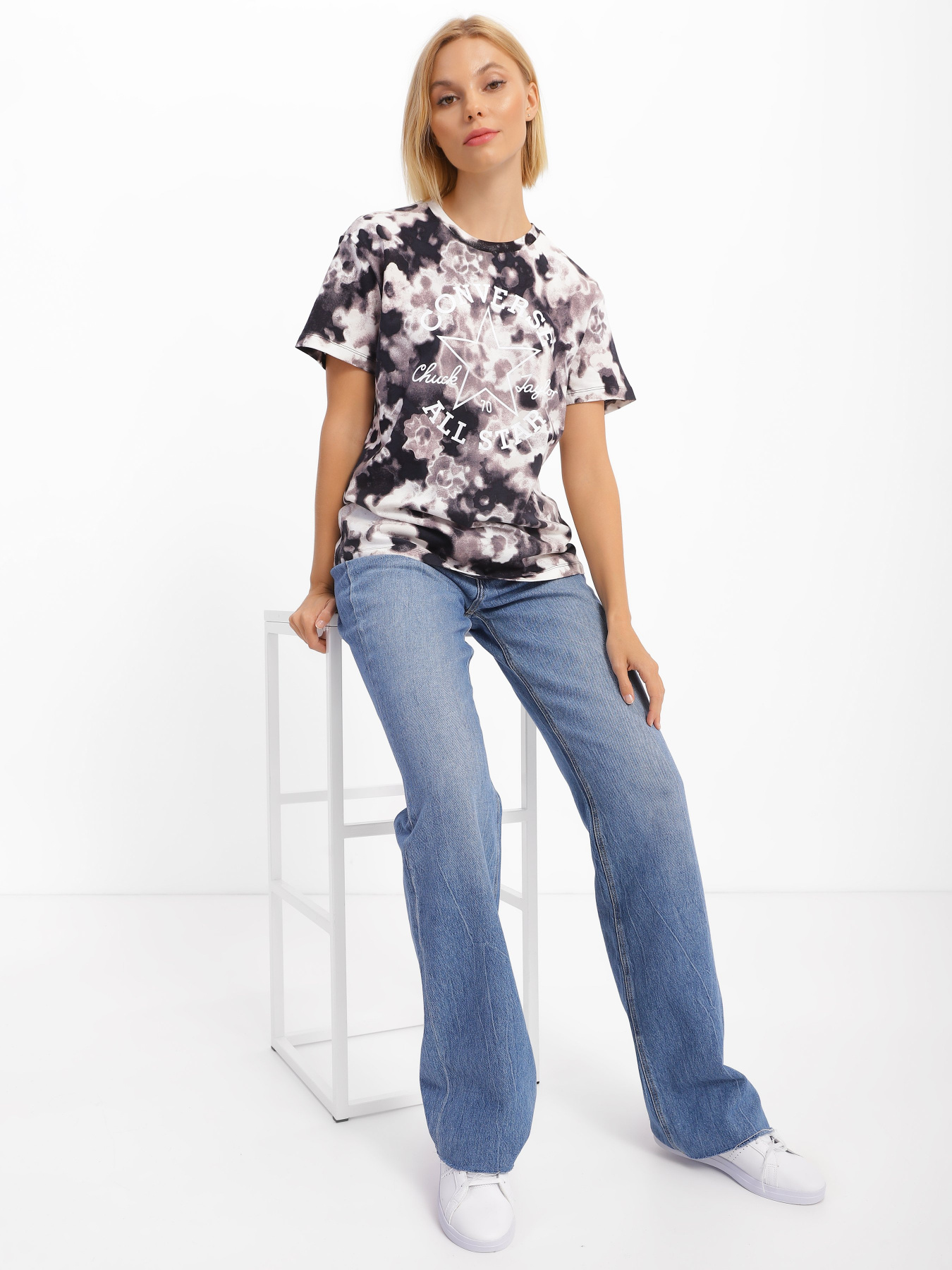 Футболка CONVERSE Washed Floral Patch модель 10023208-001 Фото