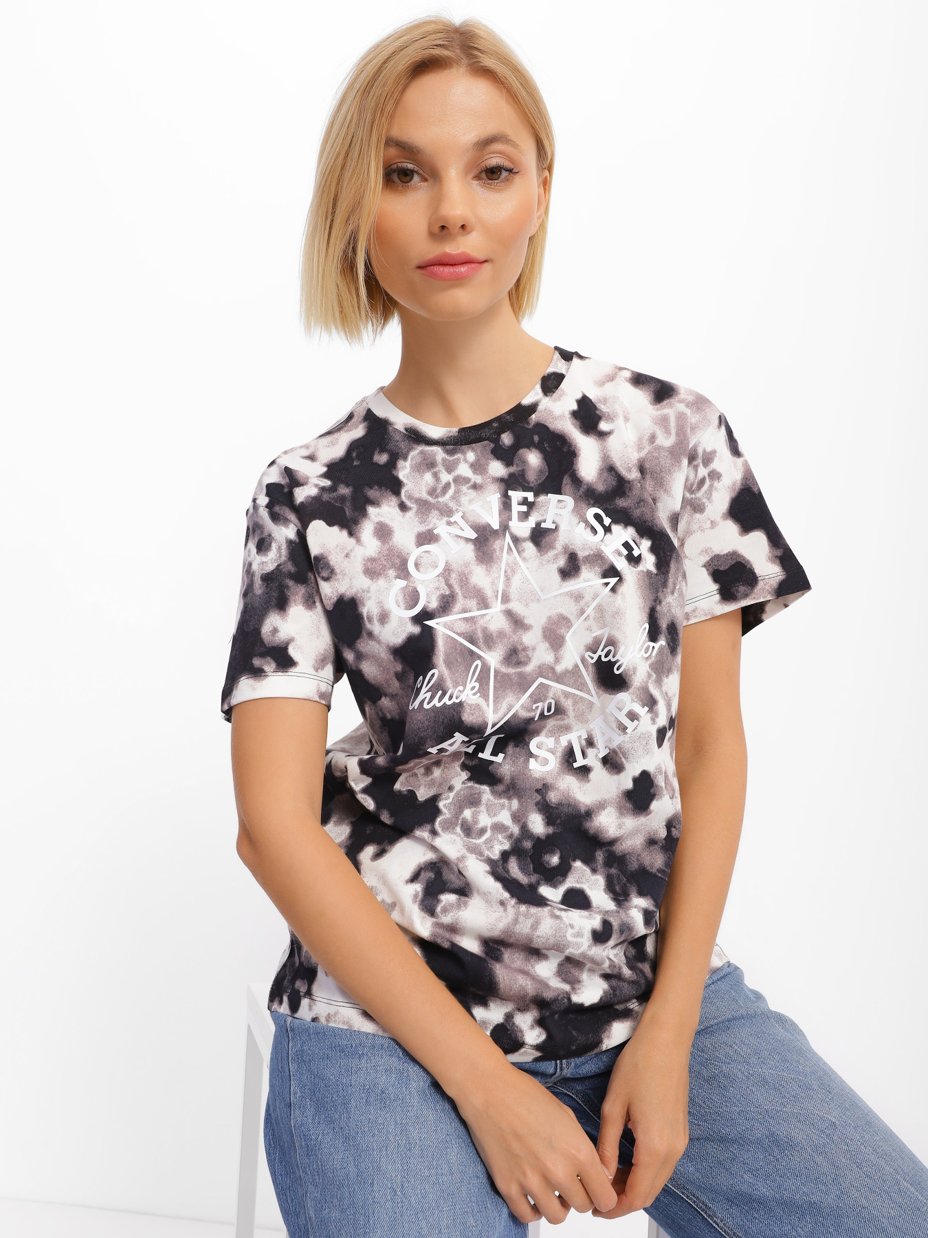 Футболка CONVERSE Washed Floral Patch модель 10023208-001 Фото