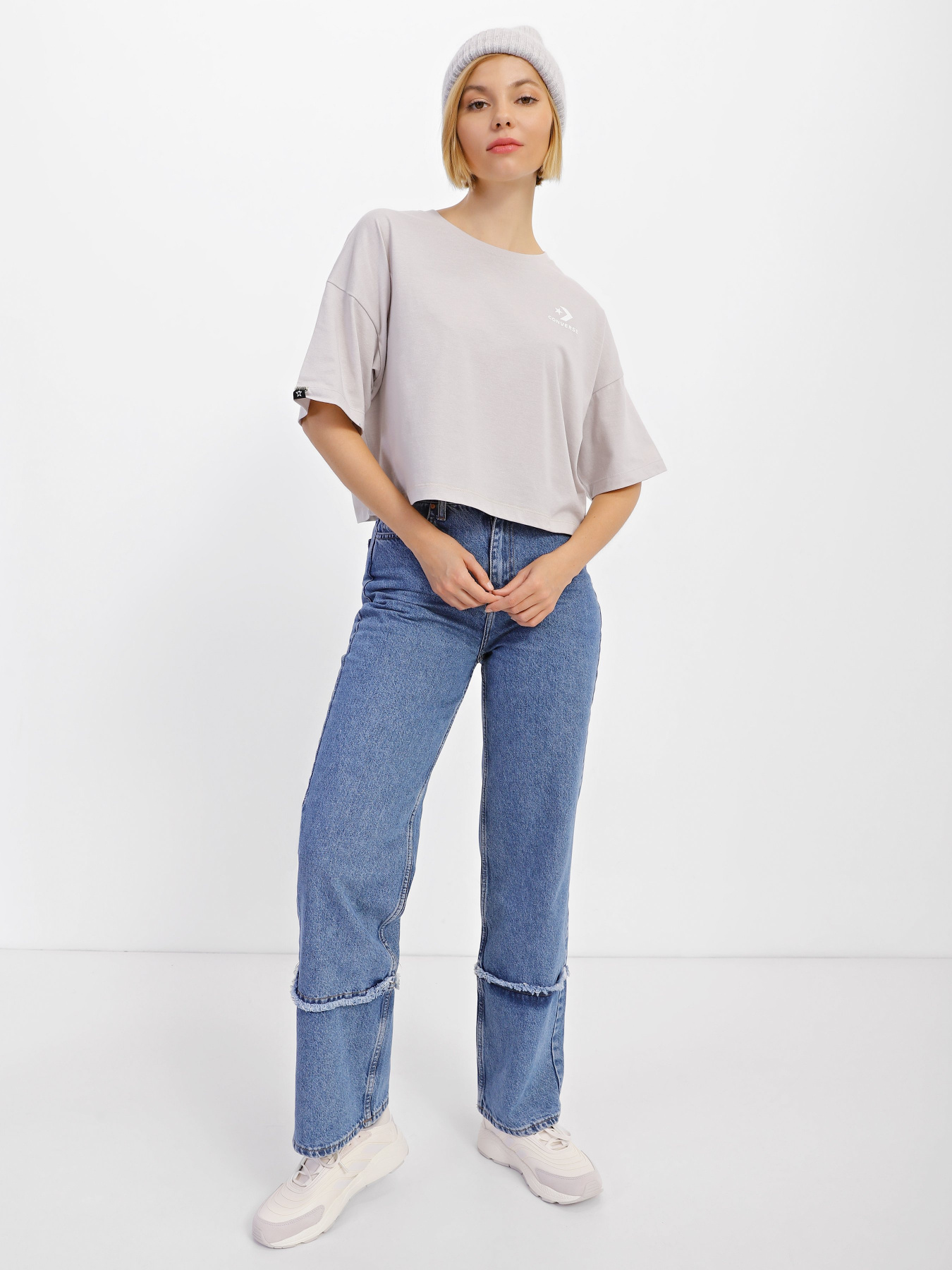 Футболка CONVERSE Heathered Cropped модель 10023908-281 Фото