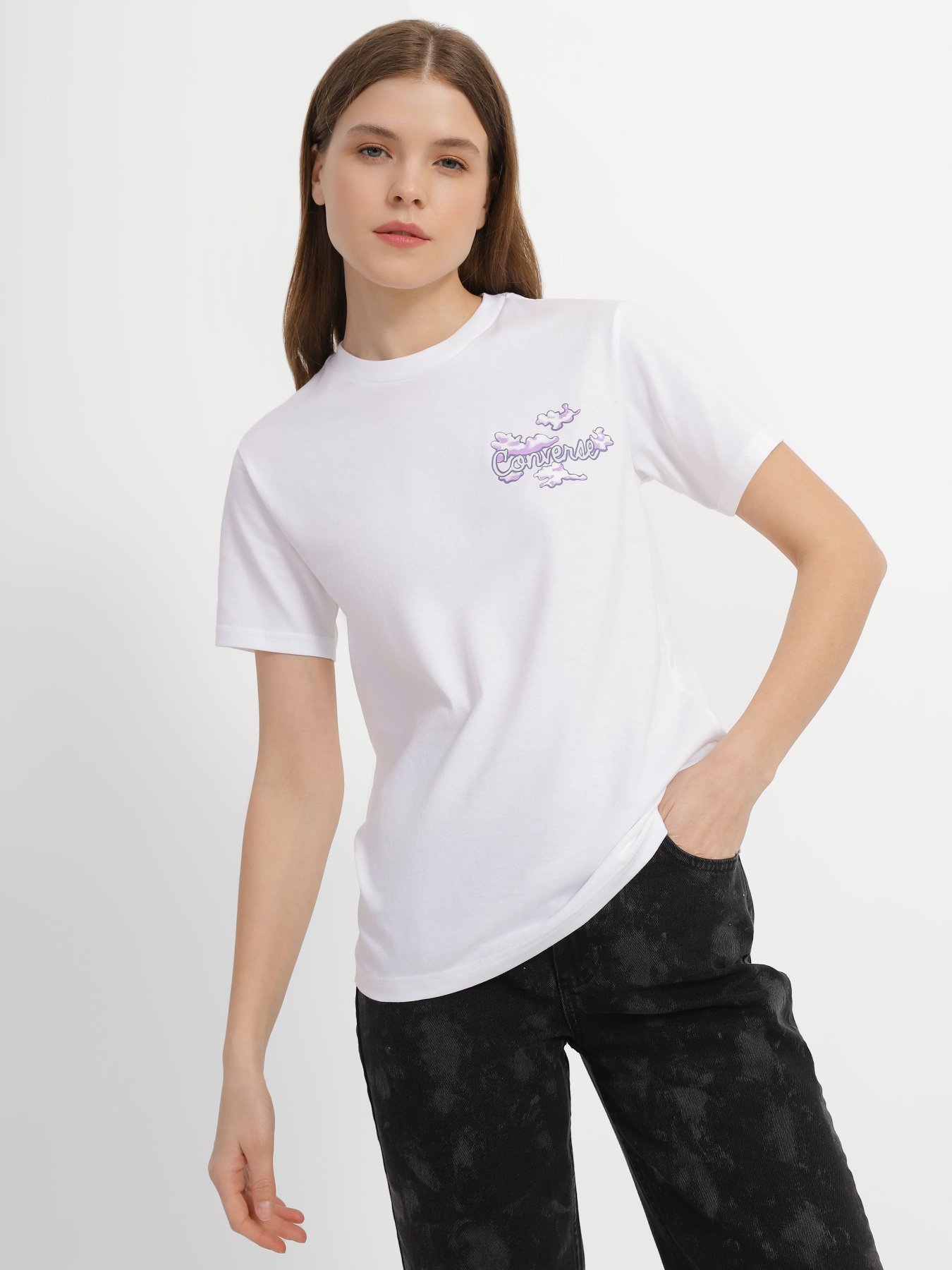 Футболка CONVERSE  Seasonal Graphic Word Art модель 10024536-102 Фото