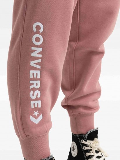 Штани спортивні CONVERSE Wordmark Fleece модель 10024542-698 — фото 4 - INTERTOP