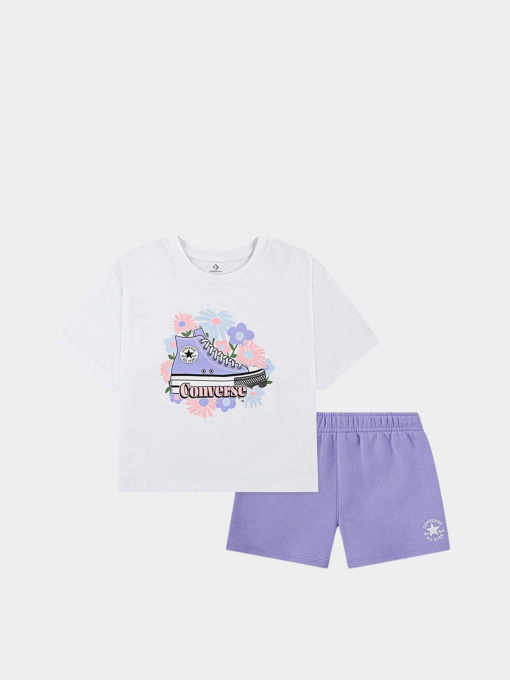 Спортивный комплект CONVERSE FLORAL SNEAKER TEE - SHORTS модель 3CH108-PC5 Фото