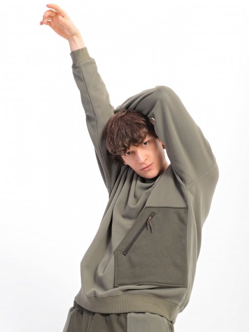 Світшот CONVERSE Pocket Fleece Crew модель 10023764-306 Фото