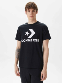 Чорний - Футболка CONVERSE Standard Fit Center Front Large Logo Star Chev Ss