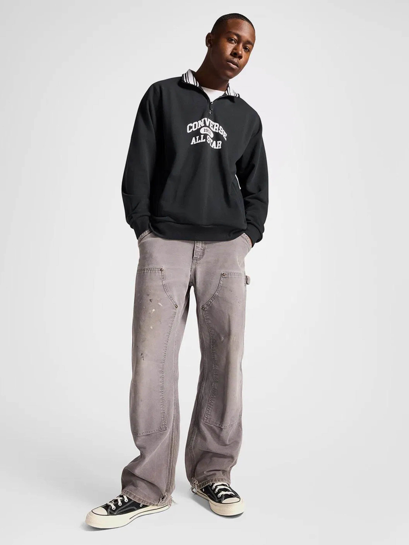 Кофта CONVERSE Classic Sport Quarter Zip Papyrus модель 10026710-001 Фото