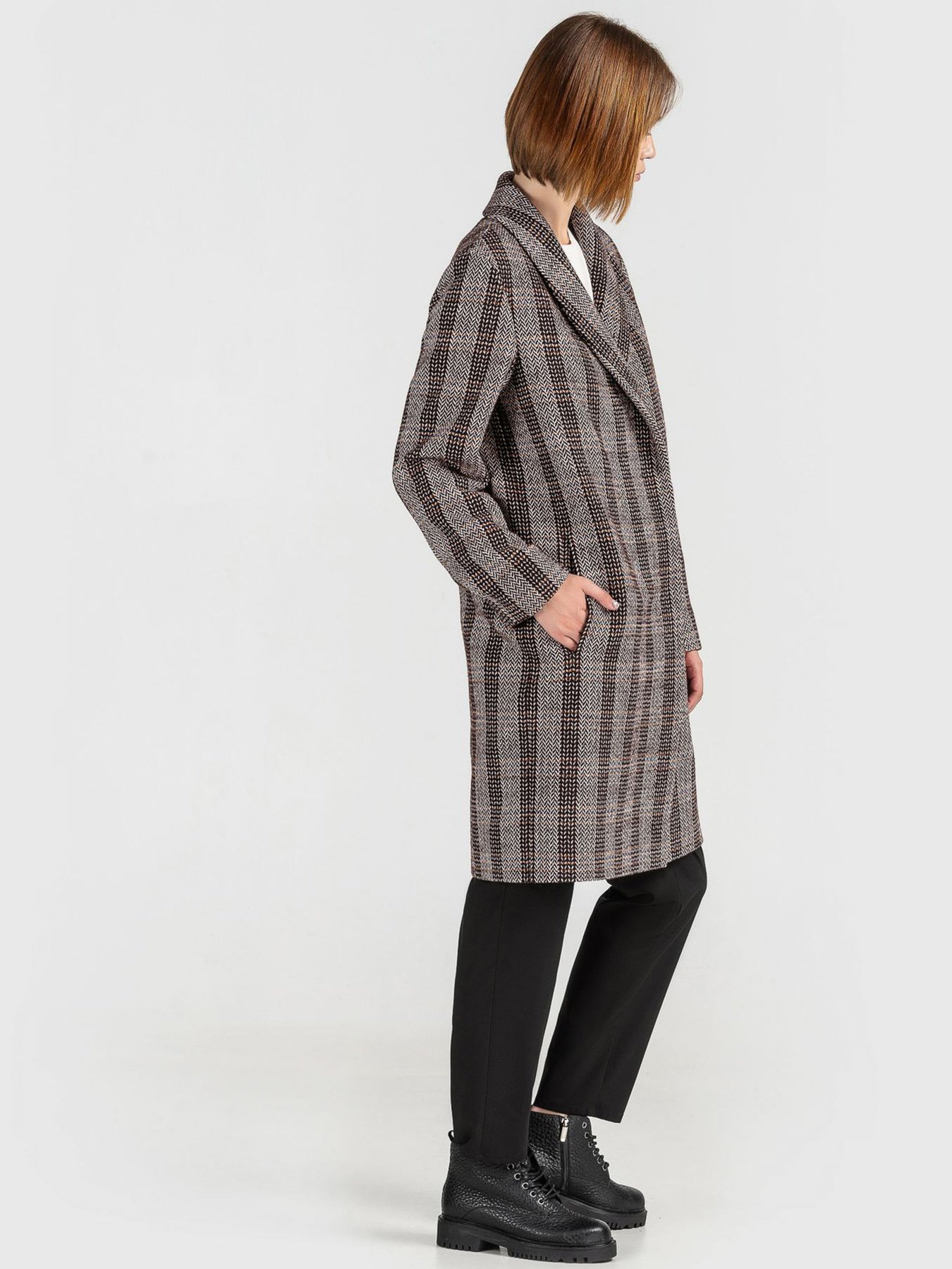 Пальто VOVK модель 06179 клітинка Фото