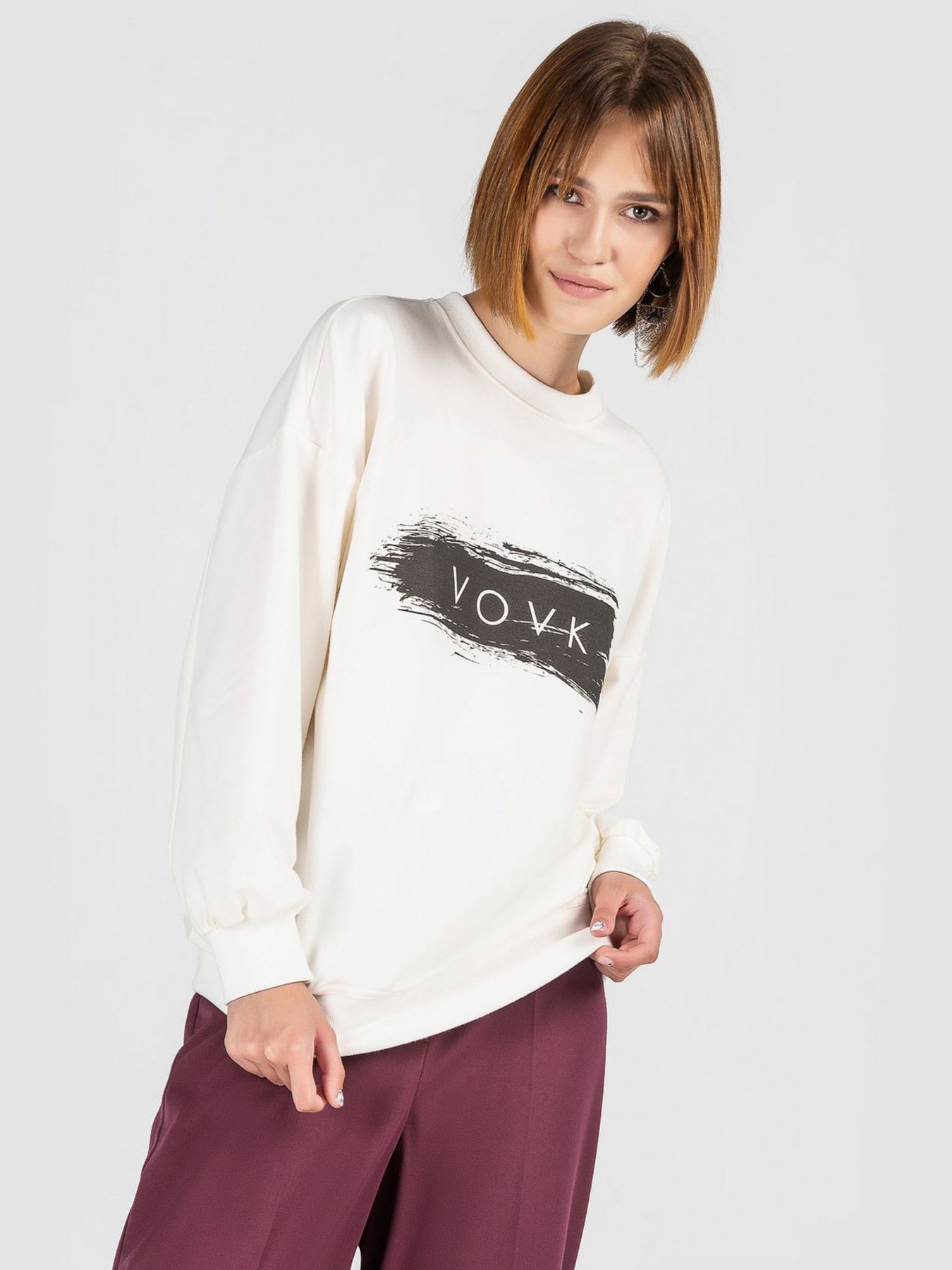 Свитшот VOVK модель 06519 молочний Фото