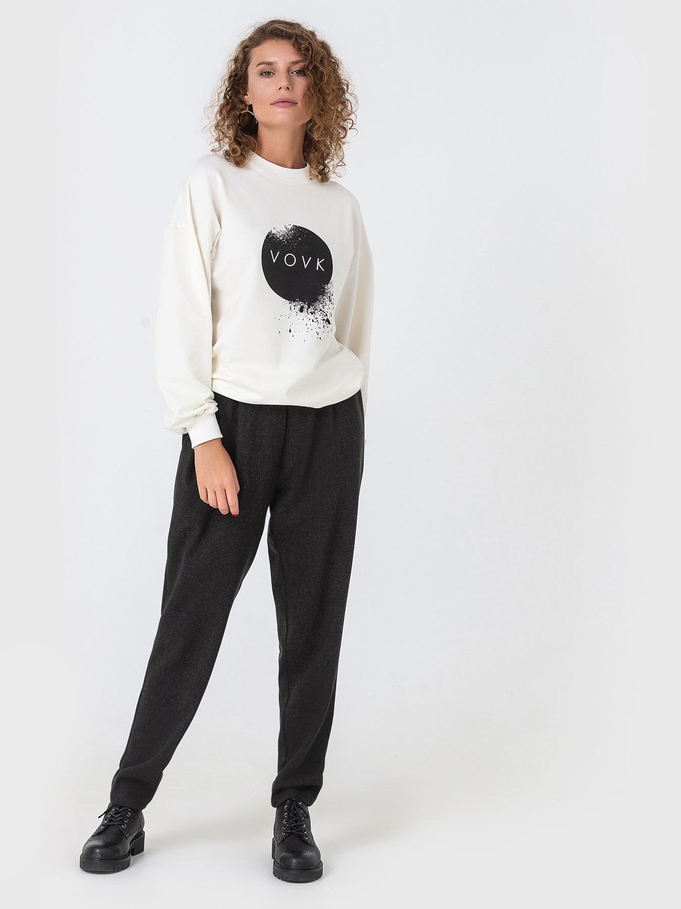 Свитшот VOVK модель 06880 молочний Фото
