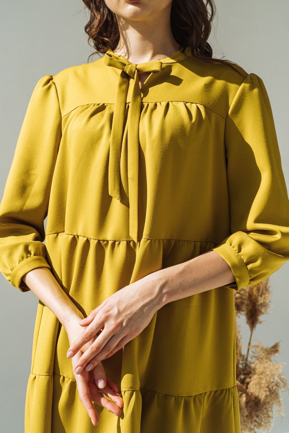 Платья VOVK модель 09364 гірчичний Фото