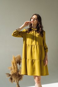 Платья VOVK модель 09364 гірчичний Фото