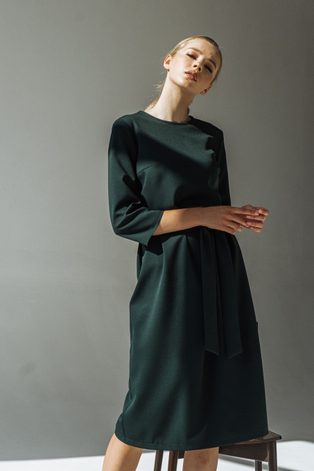 Платья VOVK модель 09568 смарагдовий Фото