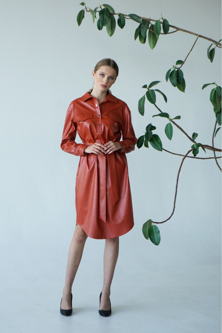 Платья VOVK модель 09793 теракотовий Фото