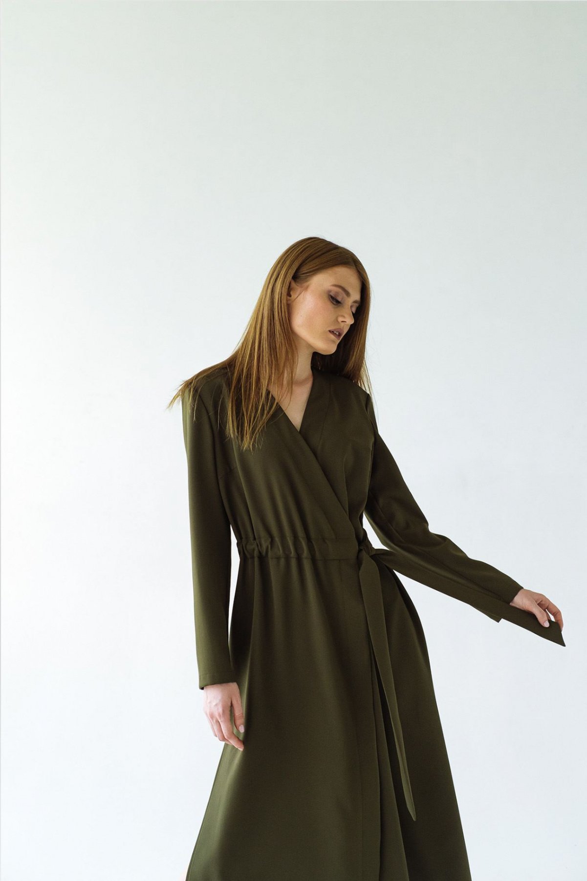 Платья VOVK модель 09352 оливковий Фото