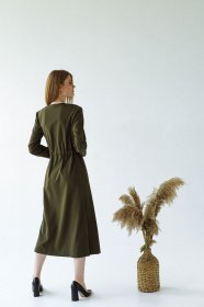 Платья VOVK модель 09352 оливковий Фото