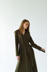 Платья VOVK модель 09352 оливковий Фото