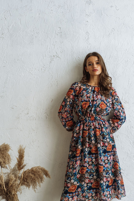 Платья VOVK модель 09394 квіти Фото