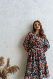 Платья VOVK модель 09394 квіти Фото