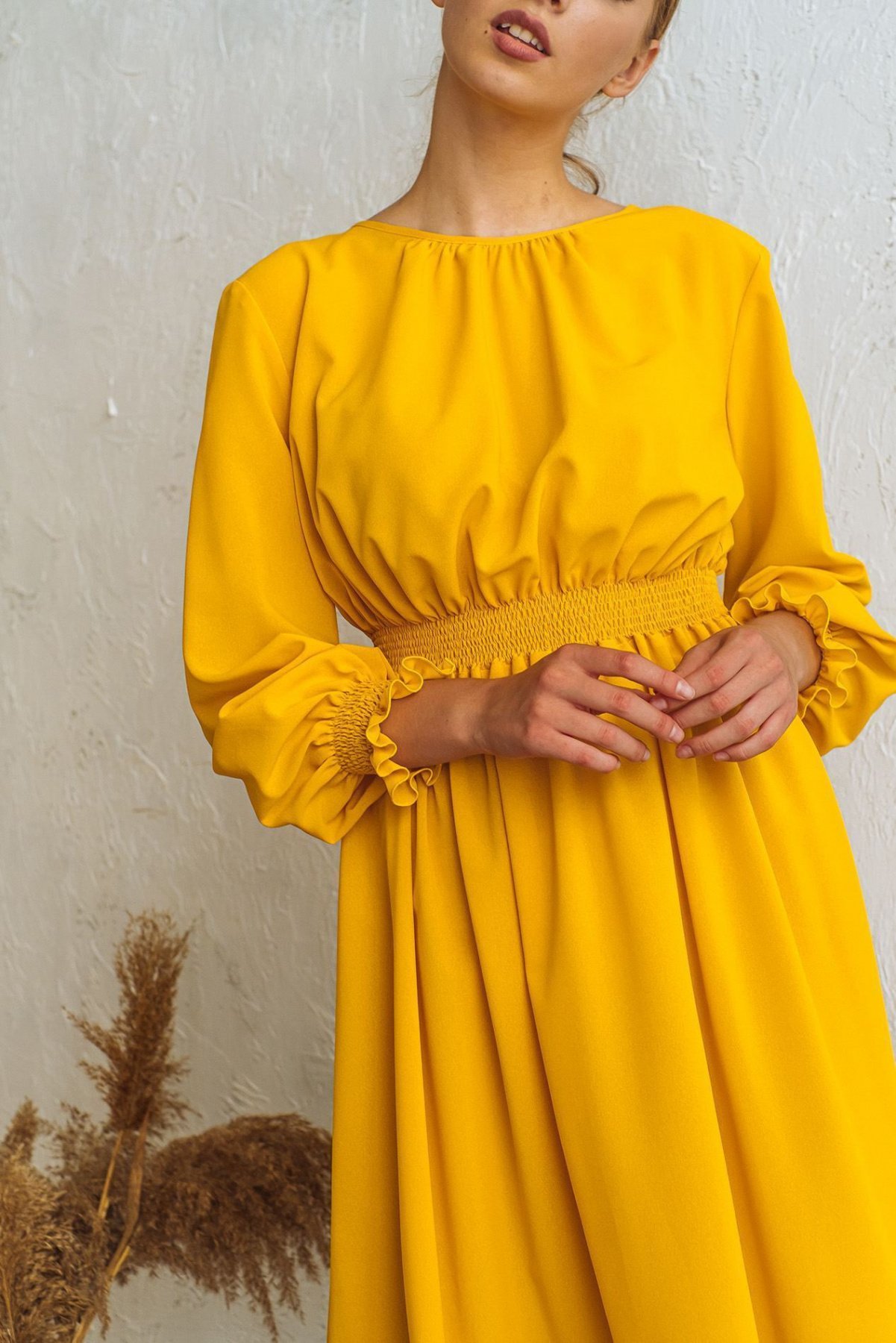 Платья VOVK модель 09395 гірчичний Фото