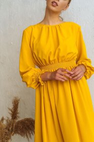 Платья VOVK модель 09395 гірчичний Фото