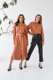 Платья VOVK модель 09559 теракотовий Фото