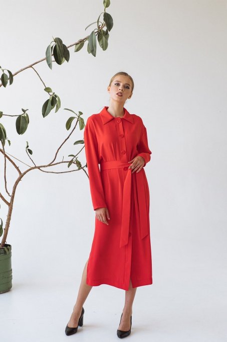 Платья VOVK модель 09560 кораловий Фото