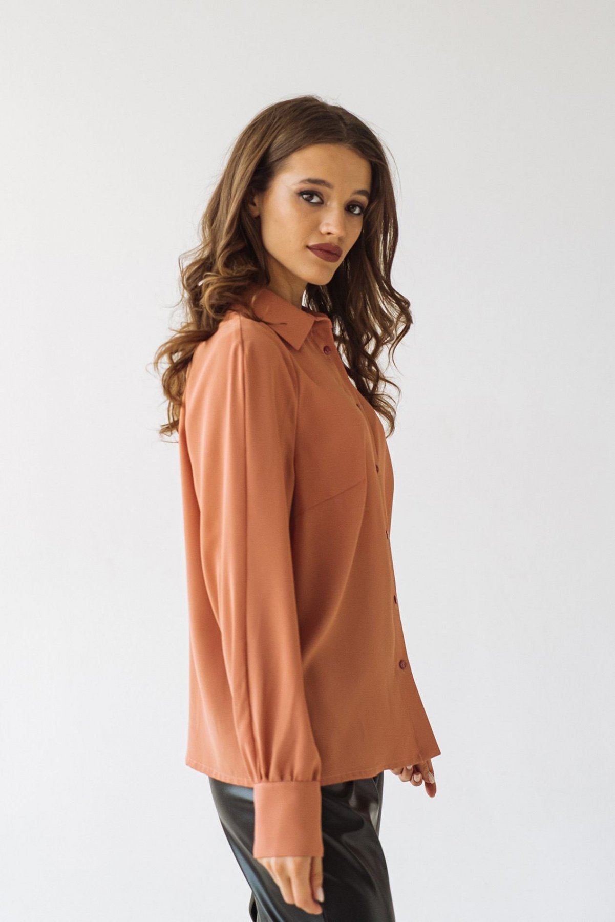 Блуза с длинным руквом VOVK модель 07693 теракотовий Фото