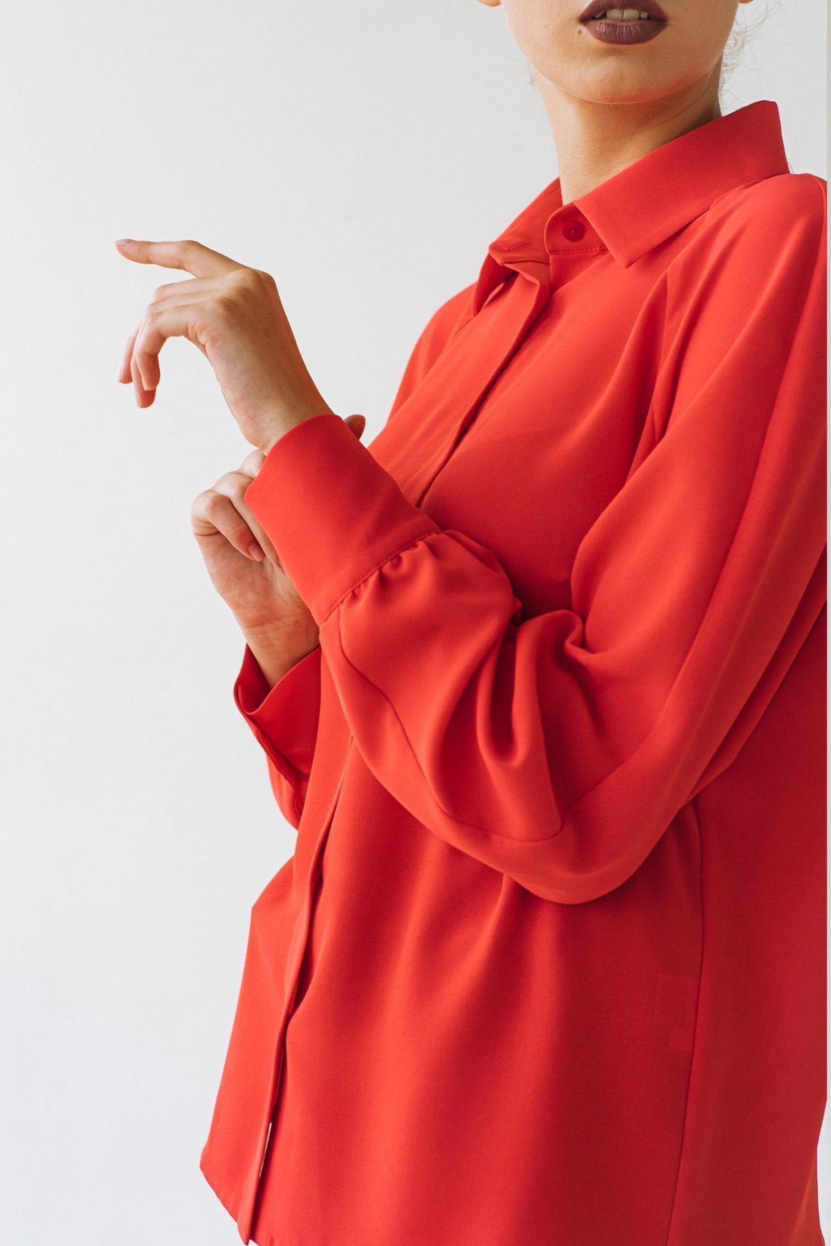 Блуза с длинным руквом VOVK модель 07692 кораловий Фото