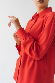 Блуза с длинным руквом VOVK модель 07692 кораловий Фото