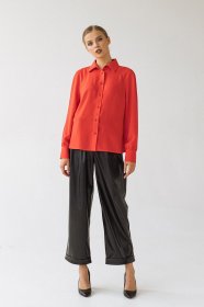 Блуза с длинным руквом VOVK модель 07692 кораловий Фото