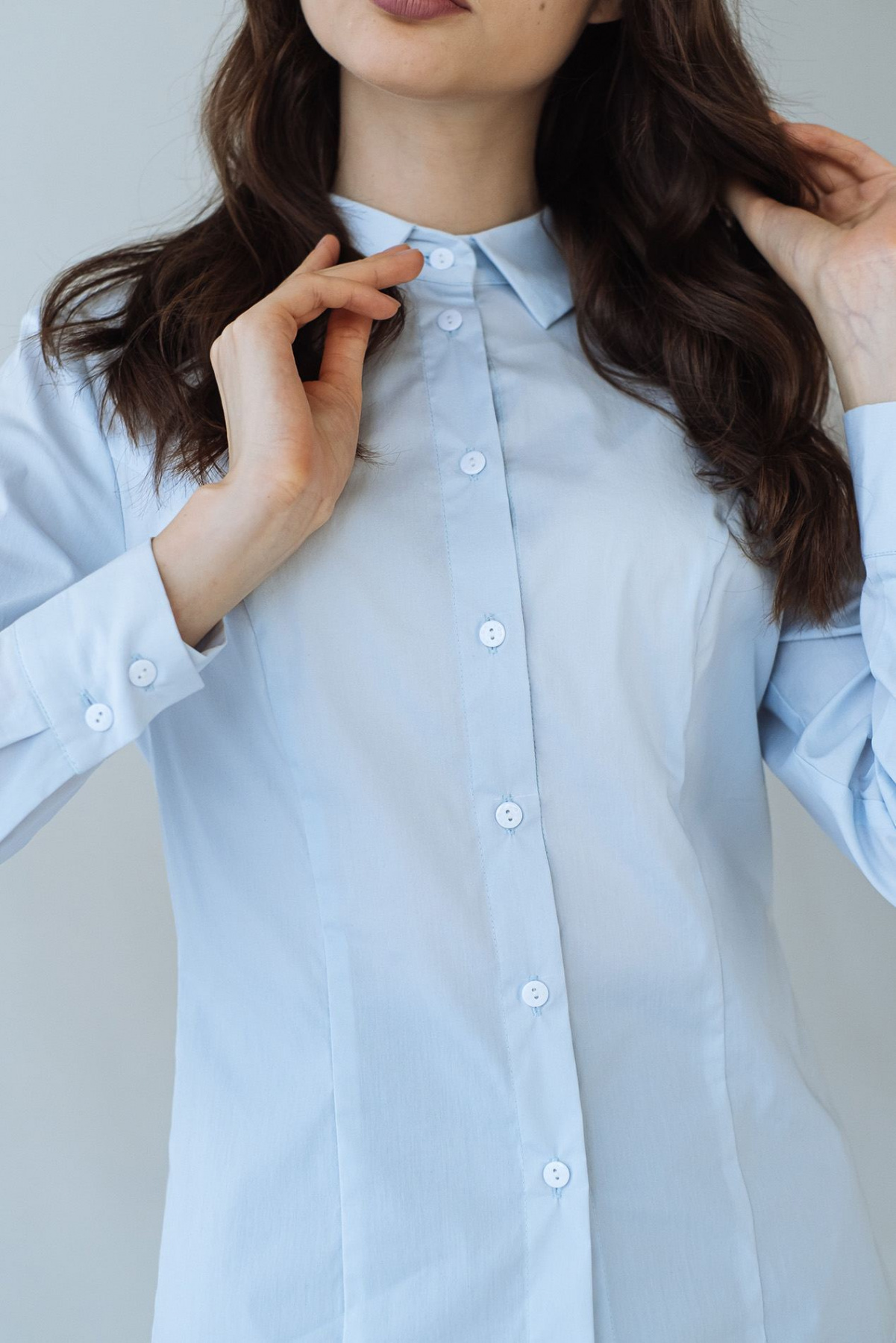 Блуза с длинным руквом VOVK модель 07794 небесний Фото