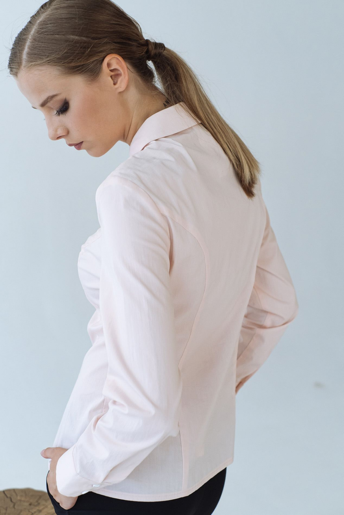 Блуза с длинным руквом VOVK модель 07793 пудровий Фото