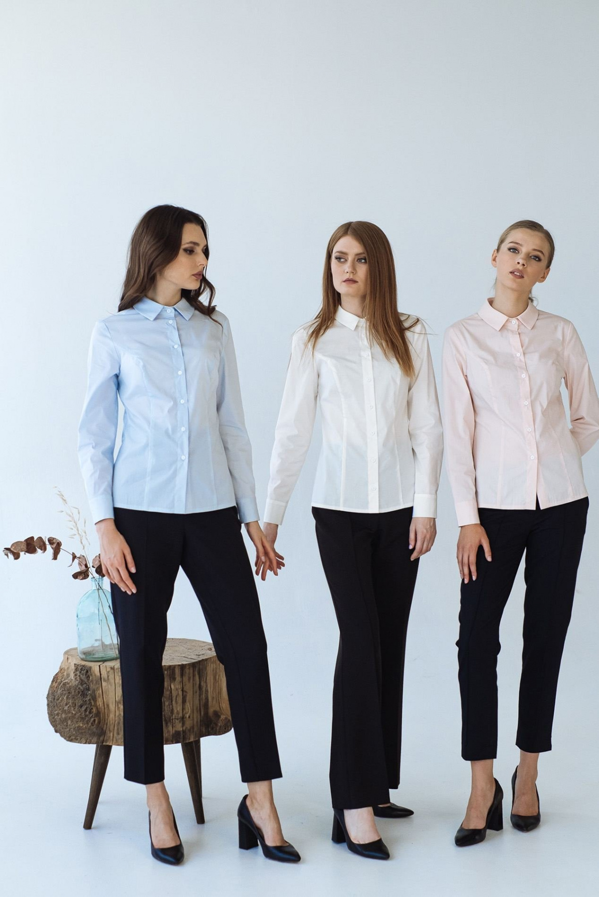 Блуза с длинным руквом VOVK модель 07793 пудровий Фото