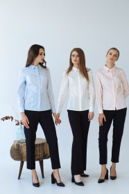 Блуза с длинным руквом VOVK модель 07793 пудровий Фото