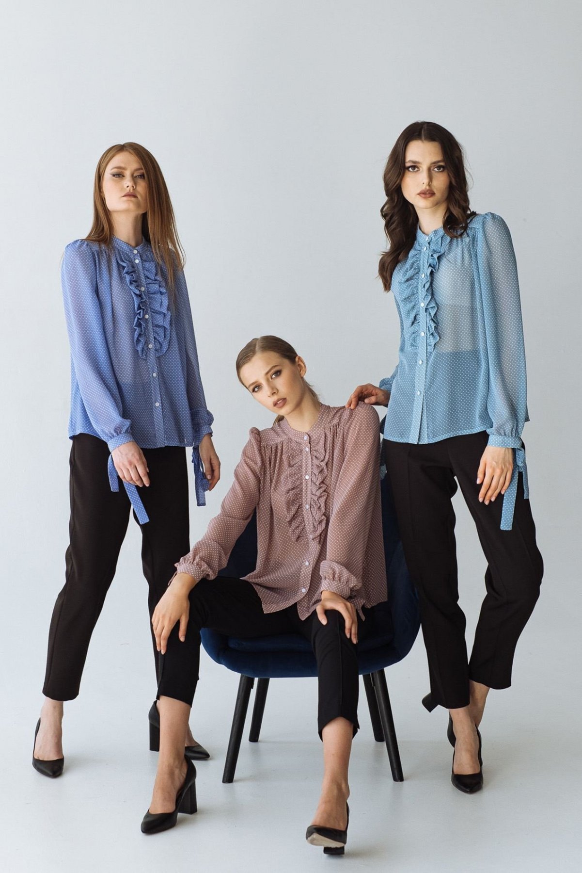 Блуза с длинным руквом VOVK модель 07699 горох Фото