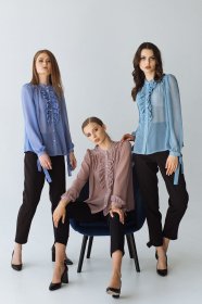 Блуза с длинным руквом VOVK модель 07699 горох Фото