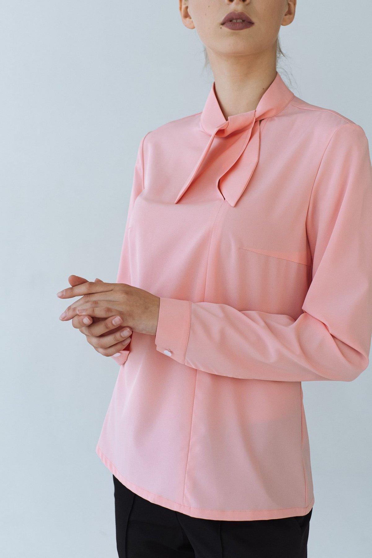 Блуза с длинным руквом VOVK модель 08201 кораловий Фото