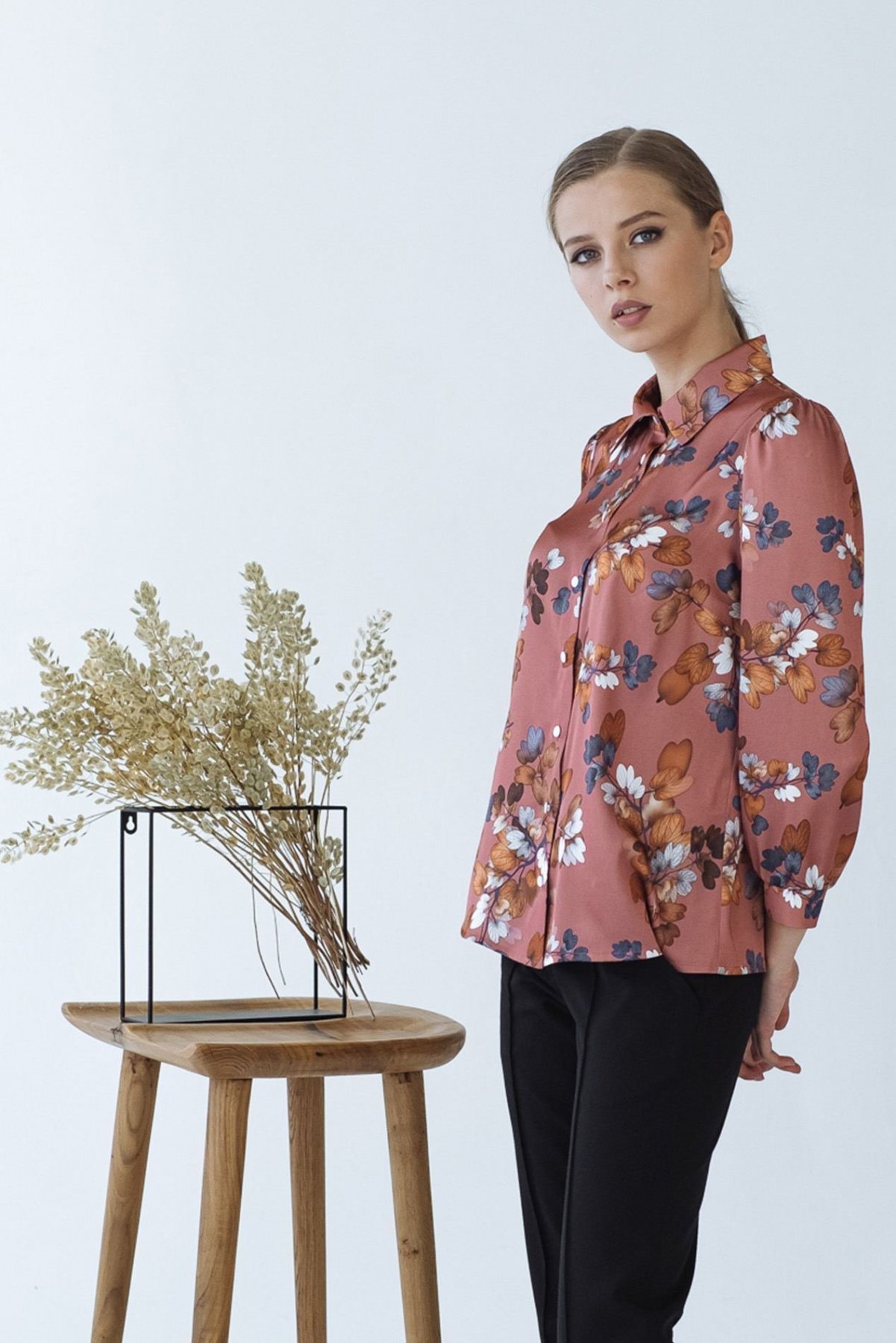 Блуза с длинным руквом VOVK модель 08334 квіти Фото