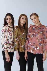 Блуза с длинным руквом VOVK модель 08334 квіти Фото