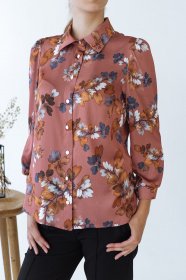 Блуза с длинным руквом VOVK модель 08334 квіти Фото