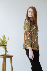 Блуза с длинным руквом VOVK модель 08336 квіти Фото