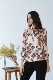 Блуза с длинным руквом VOVK модель 08335 квіти Фото