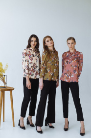 Блуза з довгим рукаом VOVK модель 08335 квіти Фото